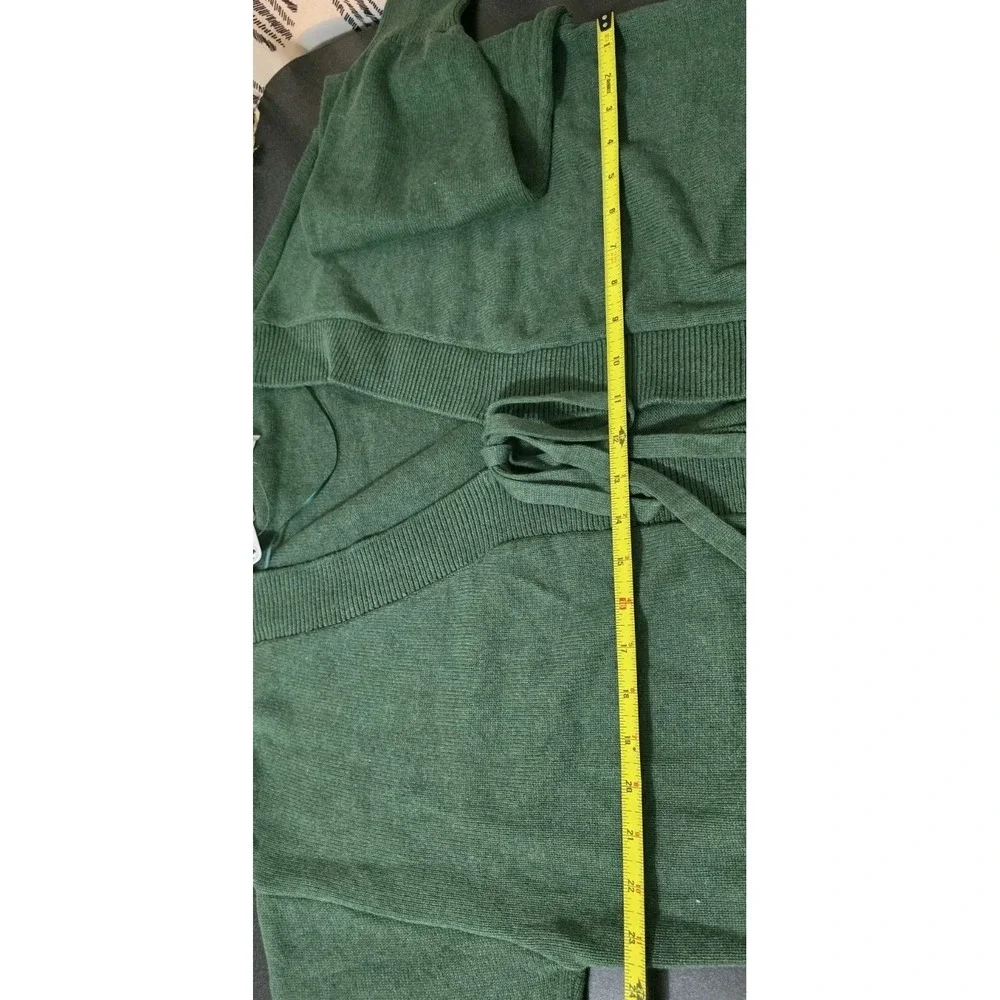 Free People Beach Solar Sweater Set‎ Women Sz S Cardigan Pant Lounge Pine Green